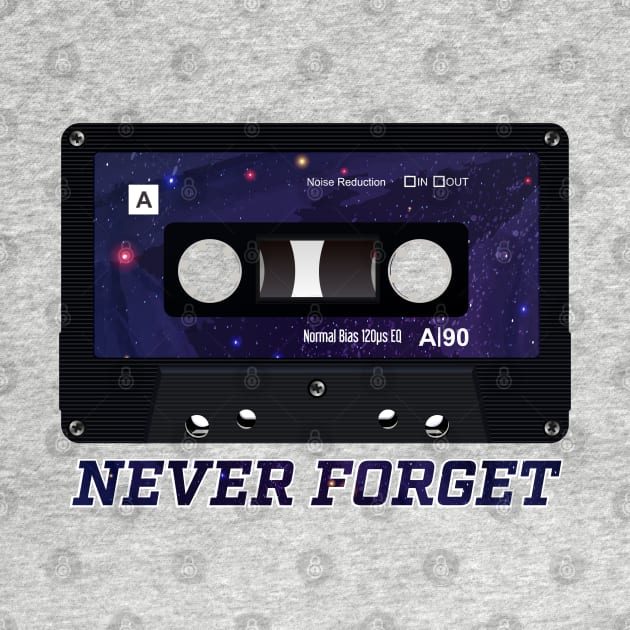 Cassette Audio Mix Tape Never Forget Nostalgic 1990s by TGKelly